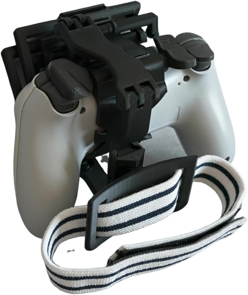 One-Handed Controller Adapter for PS5, Snap-On Attachment for DualSense for Single-Hand Gaming | Includes Leg Strap, Rubber Bands & Button Labels (Right Hand)