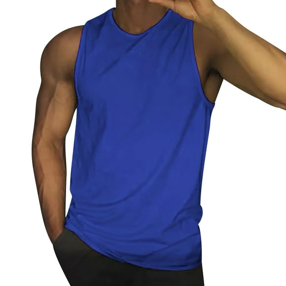 Kcodviy Men's Summer Solid Color T Shirt Folder Board Vest Casual Vintage Wash Tops for Men Loose Fit Plus Size Sleeveless T Shirt Vest Top for Men Top