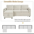 thumbnail image 5 of Harper & Bright Designs L-Shaped Pull Out Sleeper Sofa Sectional w/Storage Chaise, 2 Cup Holders & USB Ports, Convertible Modern Couch Bed for Living Room, 83.5" Beige, 5 of 20