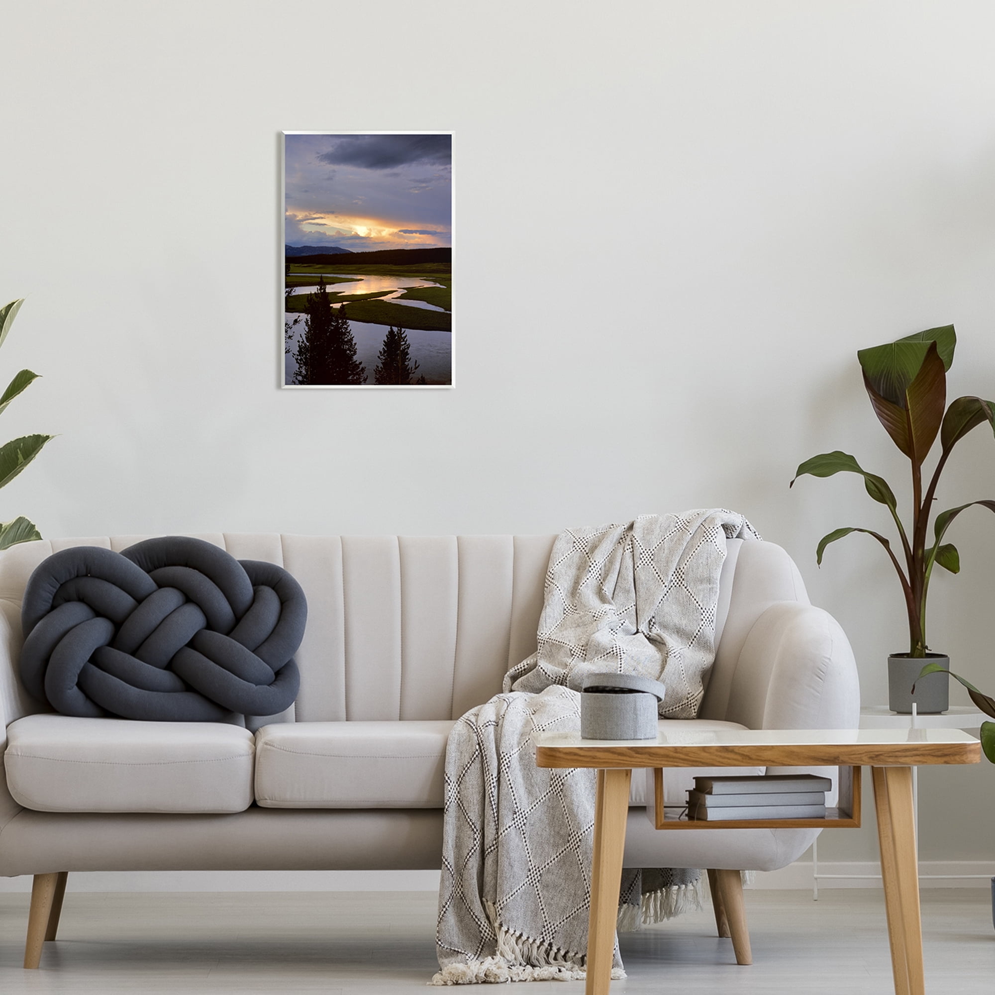 Stupell Industries River Overhead Clouds Landscape Coastal Photography Unframed Art Print Wall Art