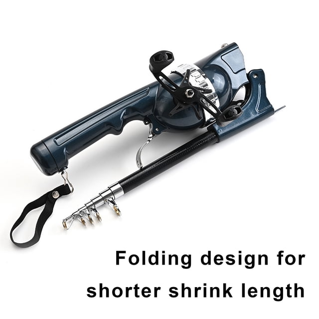 LJNYFDC Compact Fishing Gear Folding Fishing Rod with Spinning Reel Built in 80M Line Ergonomic Handle Portable Telescopic Fishing Pole Ideal for Outdoor Fishing Durable and Convenient