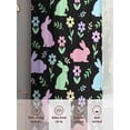thumbnail image 6 of Happy Easter Sheer Curtains 96 Inch Length 2 Panels Set Window Treatments, Spring Colorful Bunny Floral Rustic Black Rod Pocket Semi Curtains for Living Room/Bedroom/Kitchen Décor, 104"W x 96"L, 6 of 7