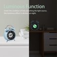 thumbnail image 4 of Retro Luminous Alarm Clock Morning Quiet Quartz Bedside Alarm Clock, Travel Analog Clock Alarm Clock Battery Operated Non Ticking Dual Bell Children's, 4 of 5
