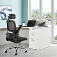 thumbnail image 2 of Black Mesh Back in Black Fabric Seat with Flip Arms and 2D Headrest, 2 of 13