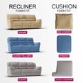 thumbnail image 3 of Housse de Causeuse Inclinable 2024 - Gris Pâle Uni - Housse de Fauteuil Inclinable 2 Places, 3 of 8