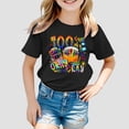 thumbnail image 2 of Glisme Back To School T Shirts Girls Toddler Round Neck Short Sleeve Cartoon Graphic Tee 3-4 Years Black, 2 of 4