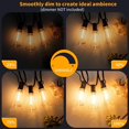 thumbnail image 5 of LINLIN 5.5M Solar String Lights Outdoor Waterproof Patio Lights with USB Port Remote Control,Shatterproof Vintage Bulb Hanging Lights Grade LED Decorative Solar Lights for Garden Yard, 5 of 9