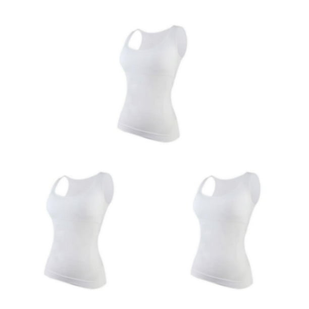 Minnieouse Chaleco adelgazante de verano para mujer, camisetas de apoyo para el pecho para ejercicio físico, ropa deportiva mezclada de algodón Type1 NO1