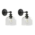 thumbnail image 5 of Safavieh Lighting Collection Neri Oil-Rubbed Bronze/Glass Wall Sconce (Set of 2) -LED Bulb Included SCN4065A-SET2, 5 of 5