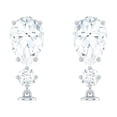 thumbnail image 2 of Rosec Jewels Freshwater Pearl Drop Earrings with Moissanite for Women - AAA Quality, 18K White Gold, 2 of 7
