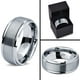 Tungsten Wedding Band Ring 8mm for Men Women Comfort Fit Step Beveled Edge Brushed Lifetime Guarantee – image 5 sur 5