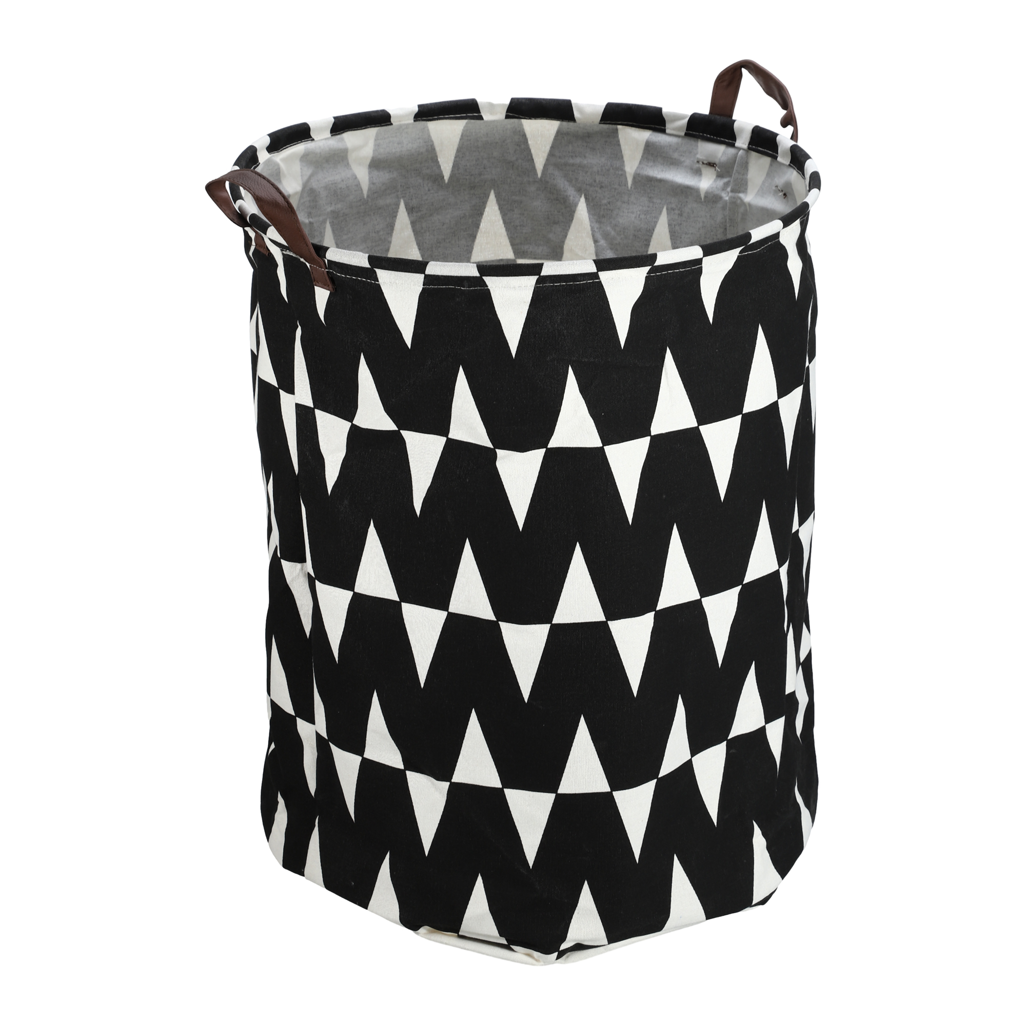 Unique Bargains Foldable Cylindrical Laundry Basket 19.69"x15.75" 60L Black
