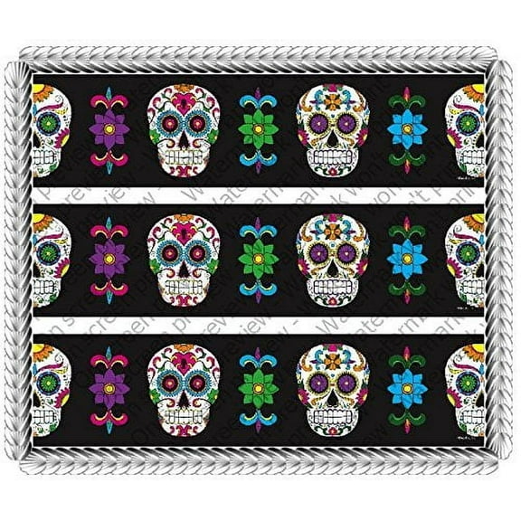Dia De Los Muertos Day of the Dead Celebration Edible Frosting Image Cake  Borders*