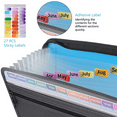 thumbnail image 2 of Homeminion Accordion Folder,Accordion File Organizer with Zip Closure Expanding File Folder 13 Pockets Portable Letter A4 Paper Accordion File Organizer for School Office Documents（Blue）, 2 of 6