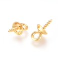 thumbnail image 2 of 100 pc 201 Stainless Steel Peg Bails Pendants for Half-driled Beads Real 18K golden Plated 10x5mm Hole: 2mm Pin:1.2mm, 2 of 2