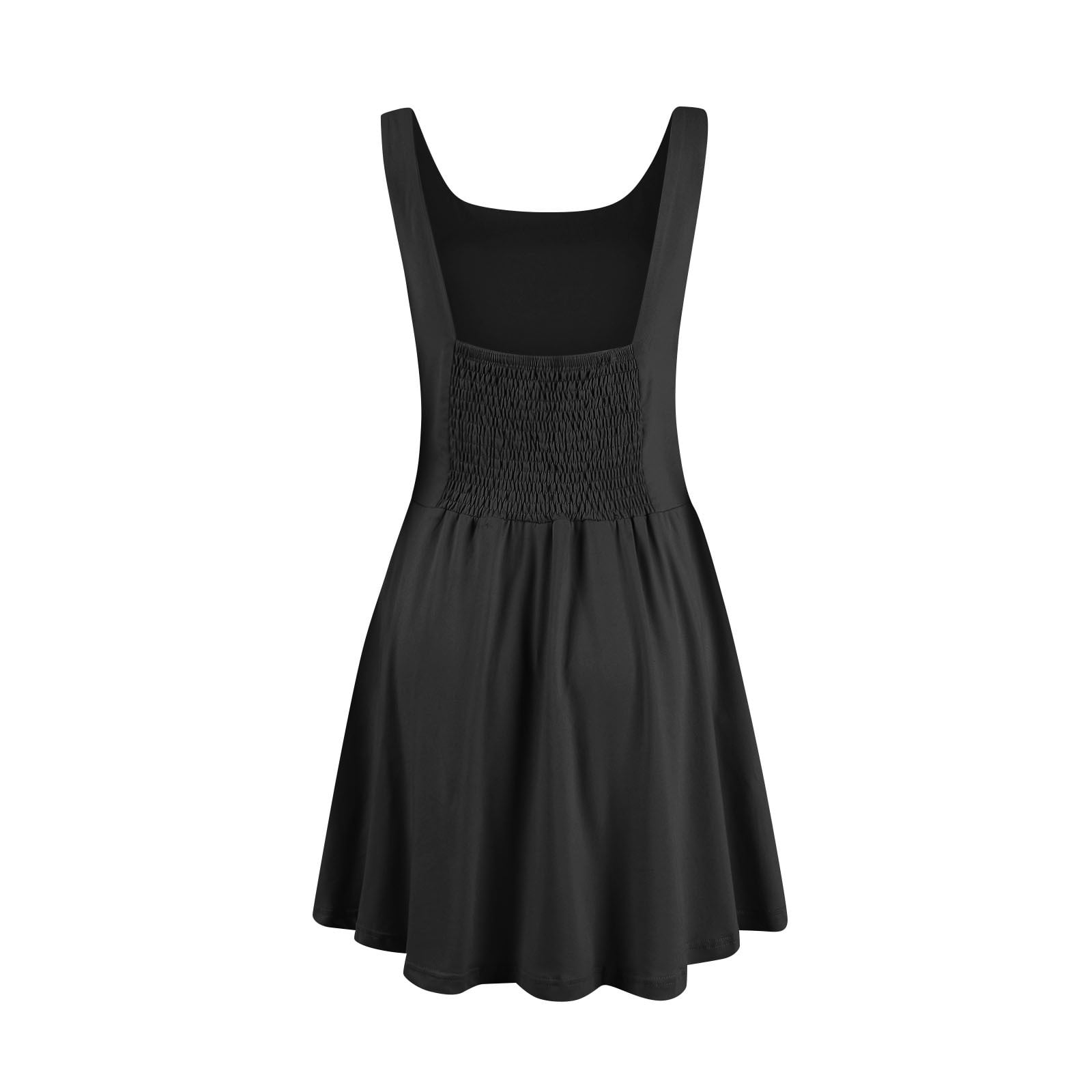 Womens Sleeveless Mini Tank Dress Casual Workout Sport Tennis Athletic With 2 Pockets Dress Dress for Women Buttons Beach Outfit Womens Casual Dresses Short Summer Dress for Women with Pockets