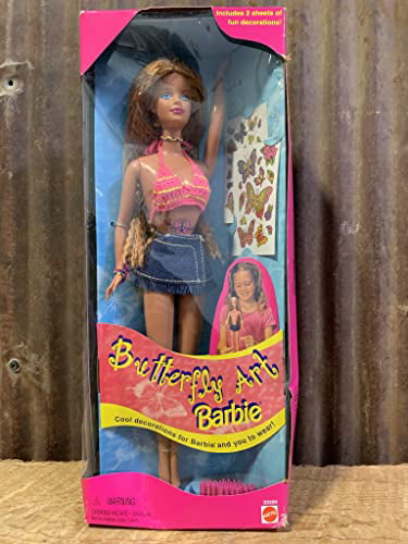 Amazoncom Butterfly Art BARBIE Doll w Cool Decorations 1998  Toys   Games