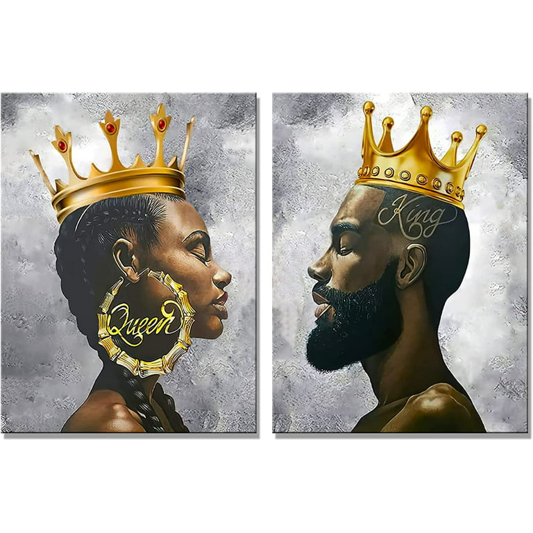 Black King Poster Black Men Wall Art Canvas Print African American Men  Portrait Wall Art Black