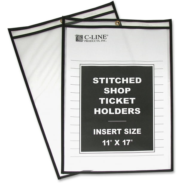 CLine Shop Ticket Holders, Stitched, Both Sides Clear, 75", 11 x 17