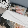 thumbnail image 4 of Designart "Marble Texture Pink and Gold II" Abstract Marble Bedding Covert Set - Modern Pink Abstract Bed Set With 1 Sham, 4 of 6