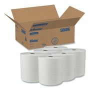 Scott Essential Plus Hard Roll Towels 8" x 600 ft, 1.75" Core dia, White, 6 Rolls/CT