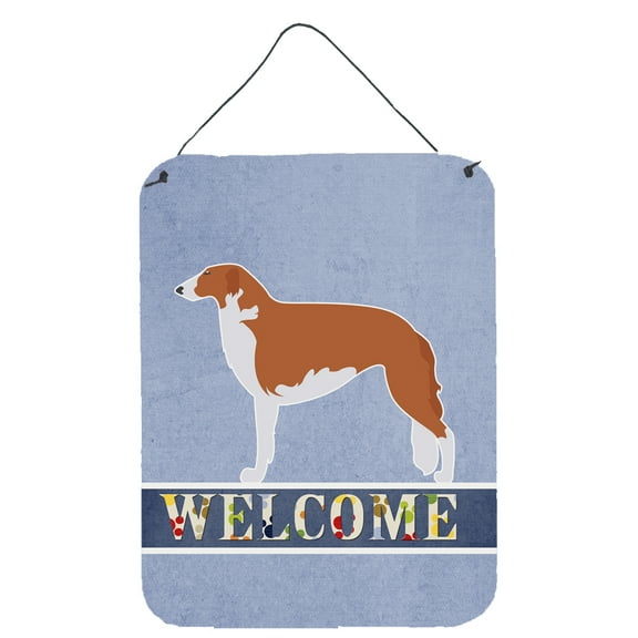 Caroline's Treasures BB5503DS1216 Borzoi Russian Greyhound Welcome Wall or Door Hanging Prints, 12x16, multicolor