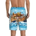 thumbnail image 2 of Balery Animals on Noah's Ark Floating Men's Cotton Knit Pajama Shorts Waistband & Pockets,Short Pajama Pants-Large, 2 of 8