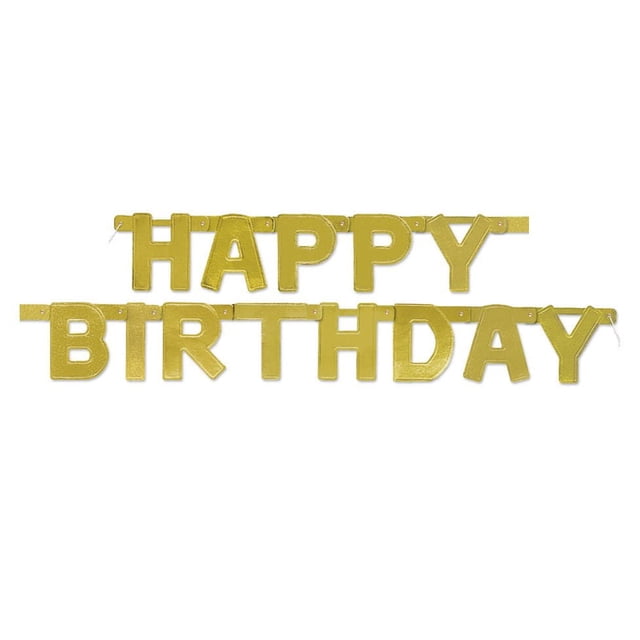 Happy Birthday Gold Deluxe Jointed Banner