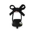 thumbnail image 2 of BLISSFUL STEP Women's Shoes Kitten Heel Ankle Strap Open Toe Bow Tie Sandals Black 9, 2 of 7