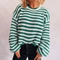 thumbnail image 2 of Ounisa Womens Sweaters Striped Color Block Long Sleeve Crewneck Casual Loose Knitted Pullover Shirts Knitted Sweater, 2 of 5
