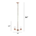 thumbnail image 3 of Lalia Home 3-Light 15" Classic Contemporary Clear Glass and Metal Hanging Pendant Chandelier for Kitchen Island Foyer Hallway Living Room Den Dining Room, Rose Gold, 3 of 7