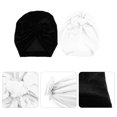 thumbnail image 6 of LABSERRON 2pcs Nursery Beanie Bowknot Turban Soft Comfortable Newborn Hats For Boys Stylish Pleuche Seasons White, 6 of 8