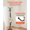thumbnail image 2 of VEVOR Freestanding Coat Rack, Metal Coats Rack Stand with Umbrella Holder, Stable Marble Base & 14 Hooks, Hall Coat Tree for Entryway, Bedroom, Living Room, Stylish Coats Hanger for Hats, Scarves,Bag, 2 of 9