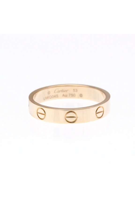 Pre-Owned Cartier Mini Love Ring Pink Gold (18K) Fashion No Stone Band Ring Pink Gold