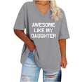 thumbnail image 2 of Aloohaidyvio Plus Size Shirts for Women,Women's Trendy Funny Print T Shirts Summer Soft Basic Tees Short Sleeve V Neck Tunic Tops Loose Dressy Blouse, 2 of 4
