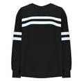 thumbnail image 4 of Karight Womens Oversized Crewneck Sweatshirt Striped Pullover Long Sleeve Tunic Tops to Wear with Leggings, 4 of 6