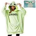 thumbnail image 1 of Sudadera con capucha Disney Stitch Blanket, 2 en 1, sudadera con capucha de forro polar extragrande para bebés Yoda Minnie Mouse, Stitch Gifts (Green Baby Yoda), 1 of 6