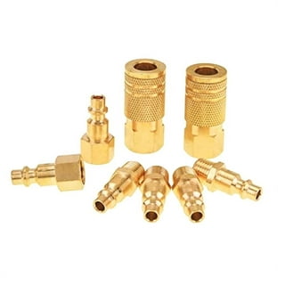 1/4-Inch Brass Female Industrial Quick Connect, Air Hose Fittings, Female Quick Connector Air Coupler - Pack of 10