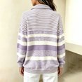 thumbnail image 4 of Quarter Zip Pullover For Women Features Striped Sweatshirt Design With Long Sleeves And Collared Neck For Weekend Layering, 4 of 8
