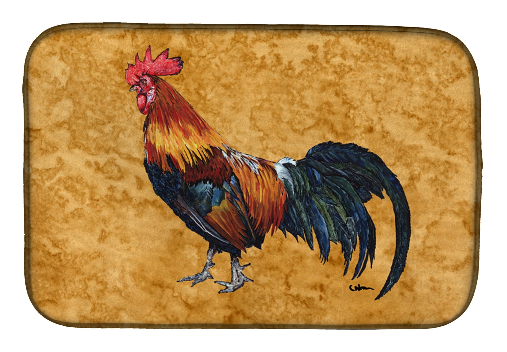 Rooster Dish Drying Mat