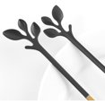thumbnail image 5 of Cucharadita con mango de hoja, 10 cucharaditas de 12 cm, creativas cucharas de postre negras y doradas, acero inoxidable de calidad alimentaria, acabado espejo y apta para lavavajillas brillar Electrónica, 5 of 5