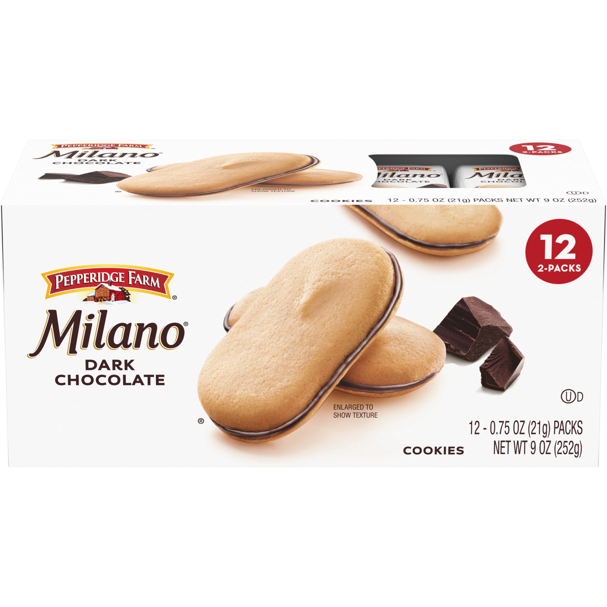 Pepperidge Farm Milano Cookies, Dark Chocolate, 12 Packs, 2 Cookies per Pack