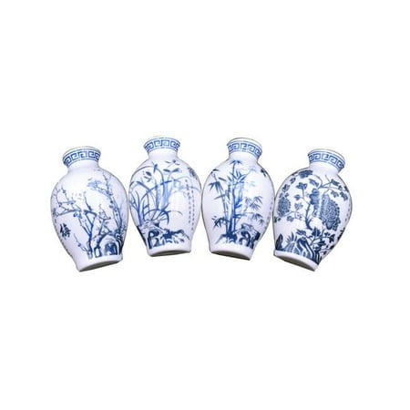 

Panda Superstore PS-HOM3737161-KELLY00155-RP Chinese Style Ceramics Mei Lan Zhu Ju Pattern Refrigerator Magnet - Set of 4
