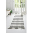 thumbnail image 4 of Unique Loom Eco Plaid Indoor Outdoor Washable Collection Area Rug - Balmoral (2' x 6' 1" Runner Gray/Ivory), 4 of 12