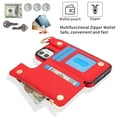 thumbnail image 4 of Dteck for iPhone 11 Wallet Case, Flip Leather Case with RFID Blocking Card Holder Zipper Pocket, Ring Holder Kickstand Protective Folio Phone Cover for iPhone 11,Red, 4 of 7