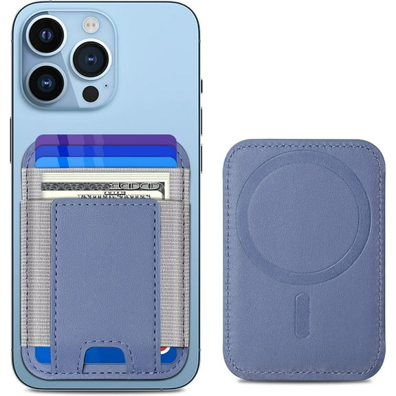 Upgraded for Magsafe Wallet, Strongest Magnetic Wallet, for iPhone Wallet Magsafe with 2 Card Slots, Magnetic Card Holder Wallet for iPhone 16/15/14/13/12 Series, Vegan Leather, Fit 7 Cards, Purple