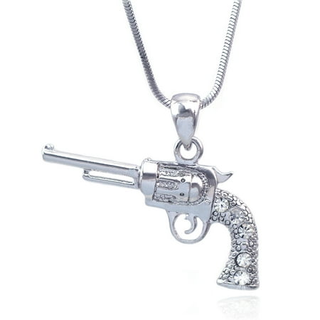 2 Arm Pendant - cocojewelry Cowboy Cowgirl Revolver Gun Pistol Pendant Necklace