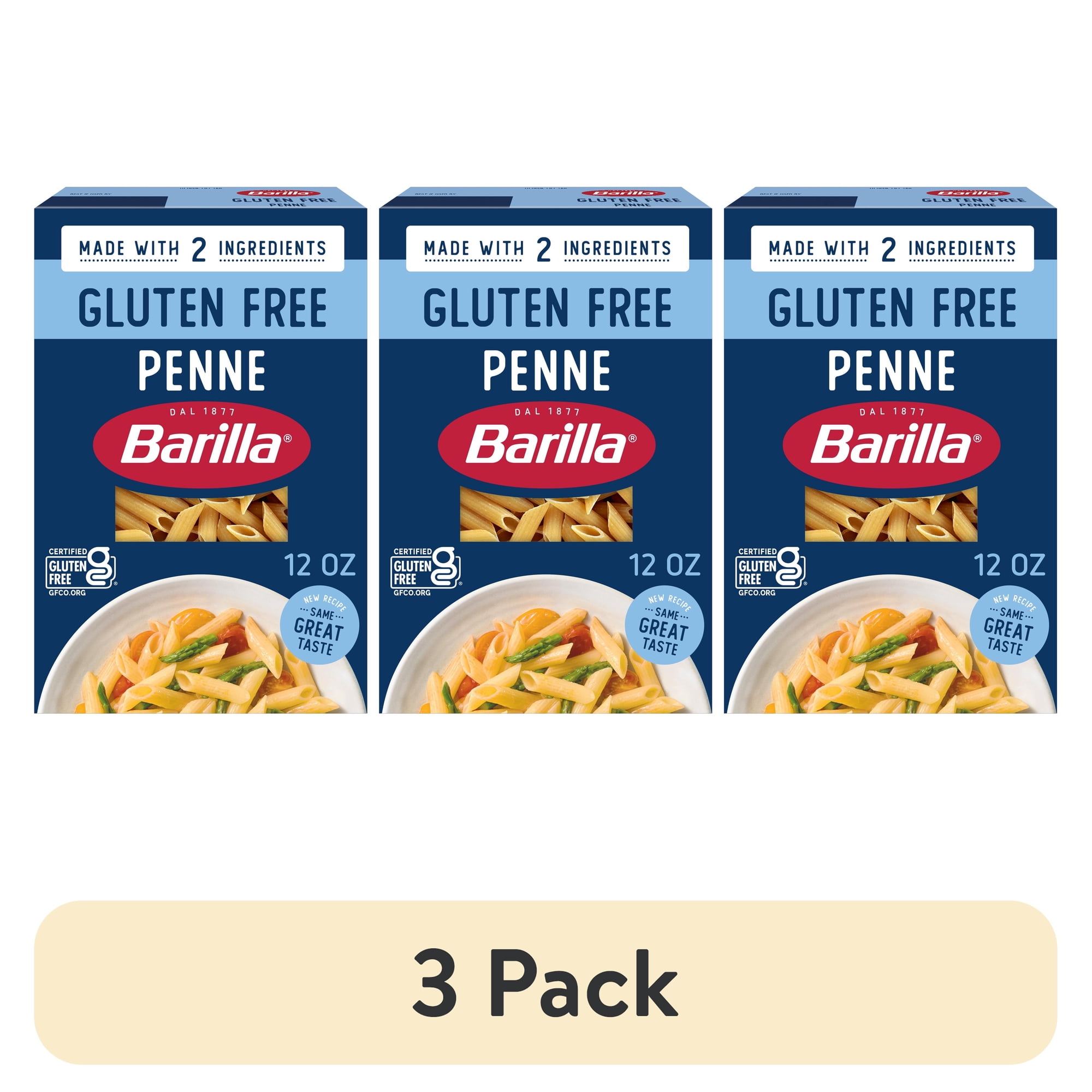 (3 pack) BARILLA Gluten-Free Penne Pasta Gluten-Free Pasta Made with 2 Ingredients 12oz.