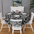 thumbnail image 2 of Black and White Giraffe Pattern Round Tablecloth 60"x60",Wrinkle Wipeable Table Cloth for Kitchen Dining Room Picnic Patio Party, 2 of 6