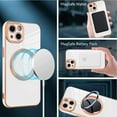 thumbnail image 4 of Designed for iPhone 14 Plus Case for Women & Girls [Compatible with MagSafe] Luxury Plating Gold Bumper Phone Cover Full Camera Protection Cover for iPhone 14 Plus 6.7 Inch-White, 4 of 6
